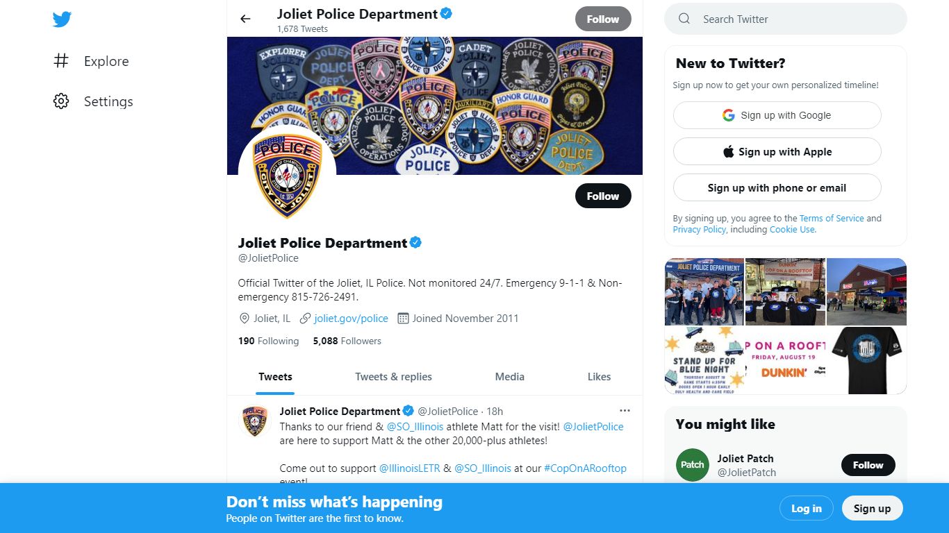 Joliet Police (@JolietPolice) | Twitter